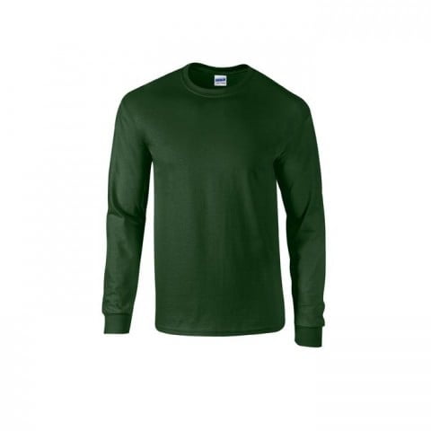Ciemnozielona koszulka z długim rękawem z własnym haftem lub drukiem Longsleeve T-Shirt Ultra Cotton™ Gildan 2400
