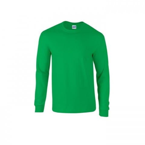 Zielona koszulka z długim rękawem z własnym haftem lub drukiem Longsleeve T-Shirt Ultra Cotton™ Gildan 2400