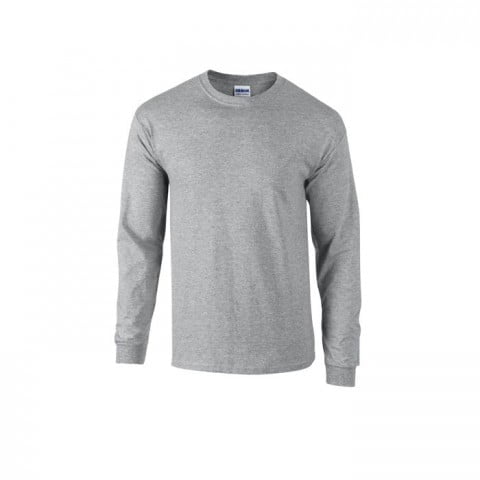 Szara koszulka z długim rękawem z własnym haftem lub drukiem Longsleeve T-Shirt Ultra Cotton™ Gildan 2400