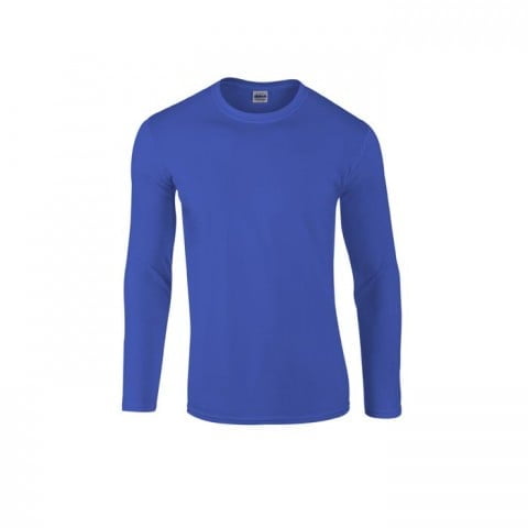 Niebieska koszulka z długim rękawem Gildan Softstyle 64400