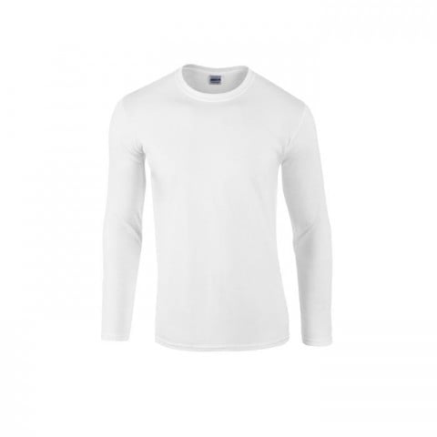 Biała koszulka z długim rękawem Gildan Softstyle 64400