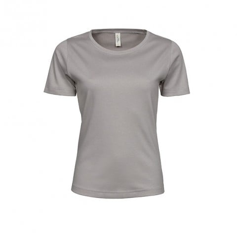 Szara koszulka damska z bawełny organicznej Tee Jays Interlock Tee 580