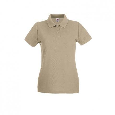 Khaki - Damska koszulka polo Premium Lady-Fit