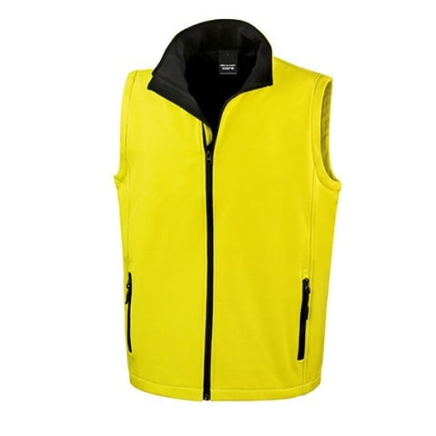 Yellow - Herren Softshell Bodywarmer Printable