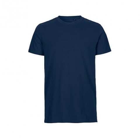 Navy - Męski T-Shirt w serek Fairtrade