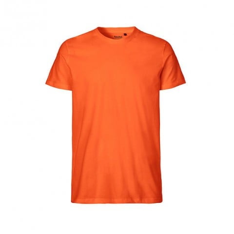 Orange - Męski T-Shirt w serek Fairtrade