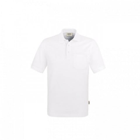 White - Koszulka polo Top z kieszonką 802