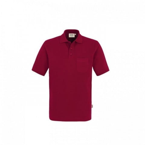 Burgundy - Koszulka polo Top z kieszonką 802