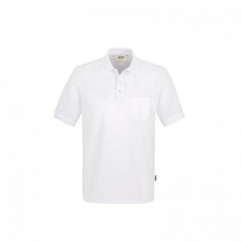 White - Koszulka polo z kieszenią Performance 812