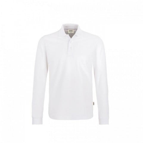 White - Męska koszulka Polo Classic z długim rekawem 820