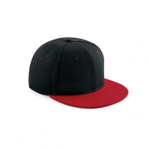 czarno-czerwony snapback z kontrastowym daszkiem