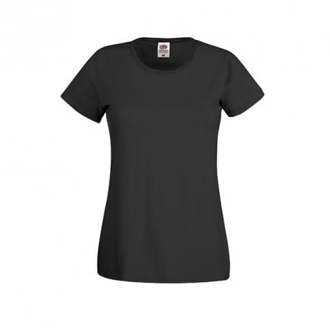 Damska koszulka czarna Original Lady Fit Fruit of the Loom 61-420-0