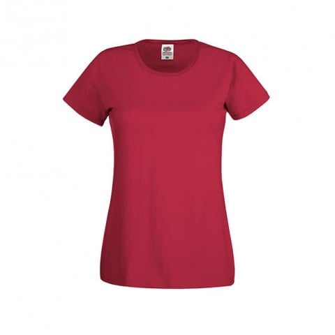 Damska koszulka czerwona Original Lady Fit Fruit of the Loom 61-420-0