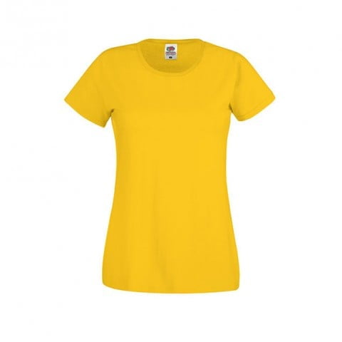 Damska koszulka żółta Original Lady Fit Fruit of the Loom 61-420-0