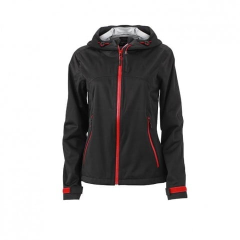 Black/Red - Damska kurtka softshell Outdoor