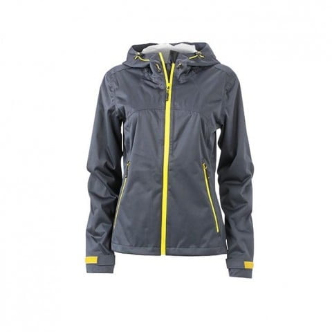 Iron Grey/Yellow - Damska kurtka softshell Outdoor