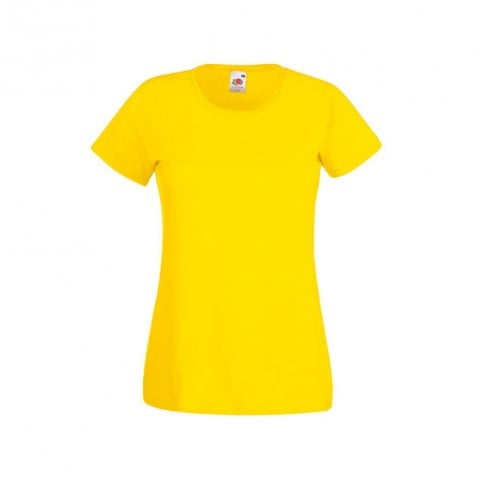 Damska koszulka żółta bawełniana Fruit of the Loom Valueweight T 61-372-0