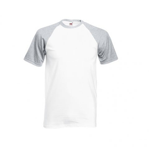 Biały t-shirt z szarymi kontrastowymi wstawkami Fruit of the Loom 61-026-0