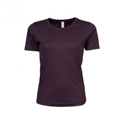 Fioletowa koszulka damska z bawełny organicznej Tee Jays Interlock Tee 580
