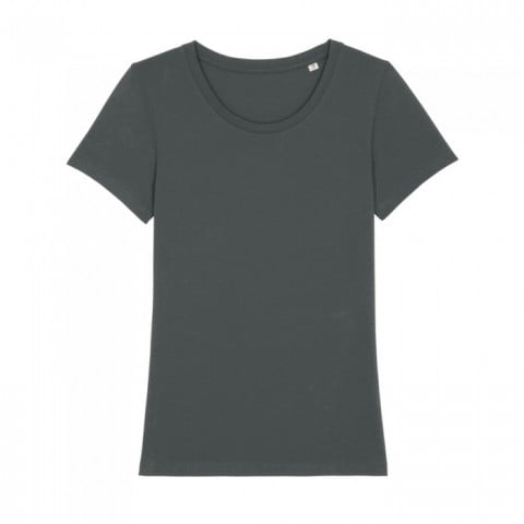 Szary damski t-shirt organic z haftowanym logo firmy Stella Expresser RAVEN
