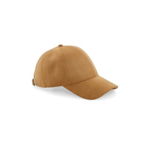 karmelowa czapka zamszowa z haftem