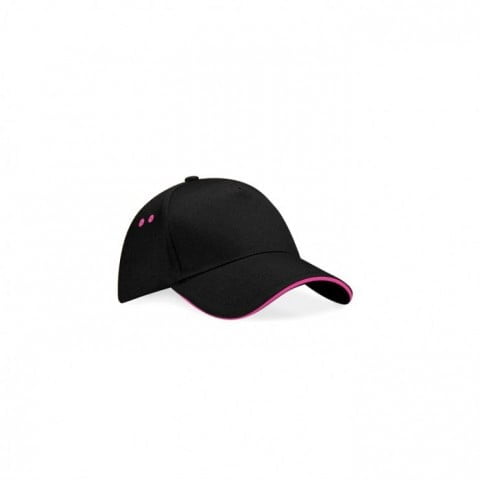 czarno-różowa czapka sandwhich beechfield