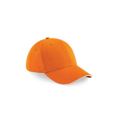 pomarańczowo-biała 6-panelowa czapka beechfield
