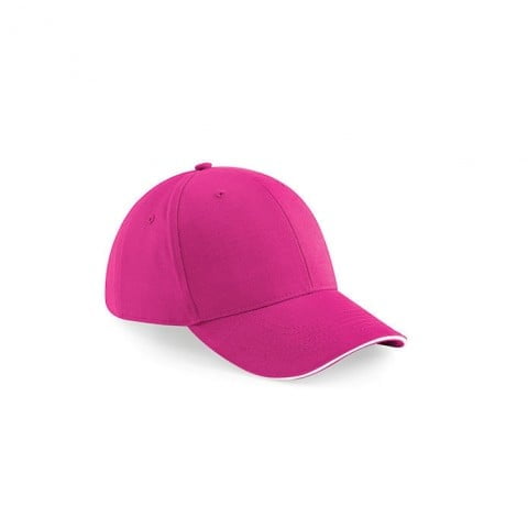 różowo-biała 6-panelowa czapka beechfield