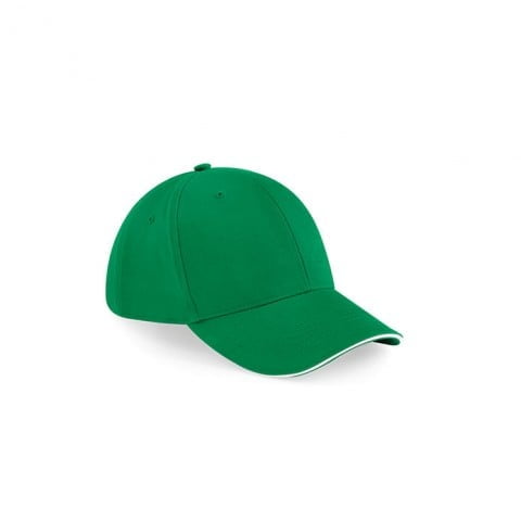 zielono-biała 6-panelowa czapka beechfield