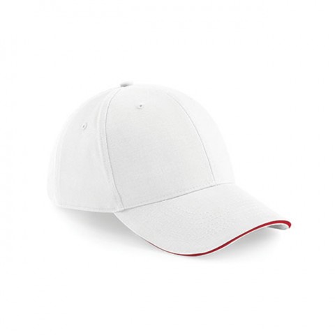 White/Red - Czapka 6-panelowa Athleisure