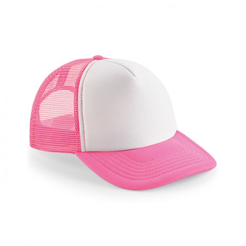 Fluorescent Pink/White - Czapka Trucker Snapback Vintage