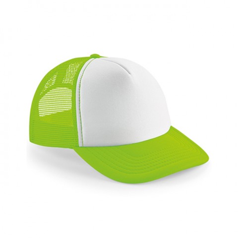 Fluorescent Green/White - Czapka Trucker Snapback Vintage