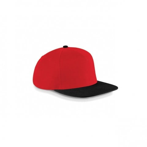 czerwono-czarny snapback beechfield z haftem