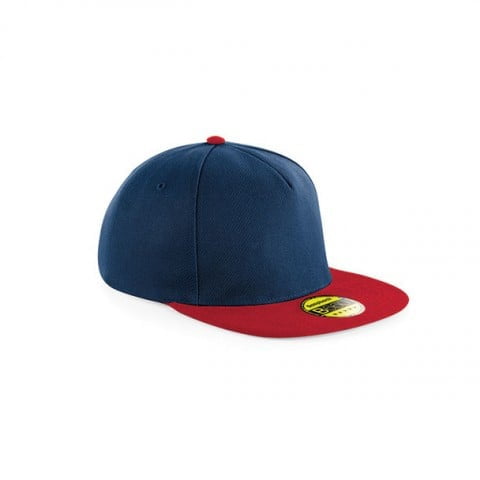navy-rot snapback beechfield bestickt