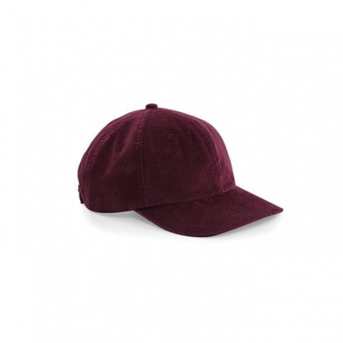 burgundy czapka ze sztruksu beechfield