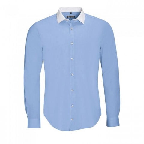 Sky Blue - Herren Hemd mit kontrast Kragen Bellmont