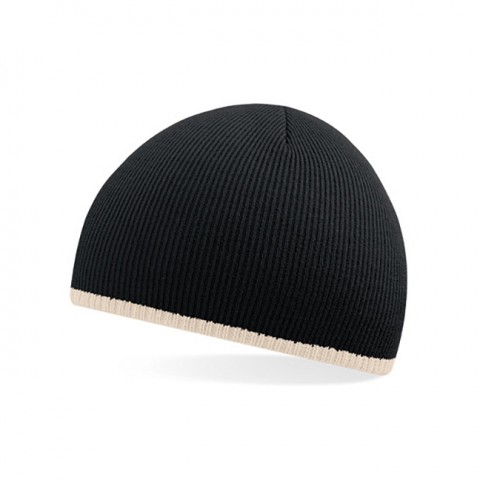 Black/Stone - Kontrastowa czapka beanie