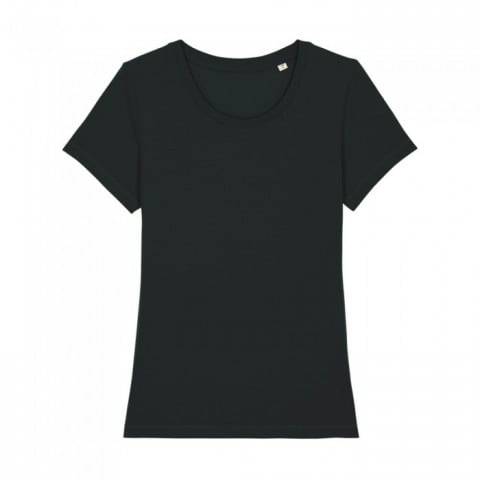 Czarny damski t-shirt organic z haftowanym logo firmy Stella Expresser RAVEN