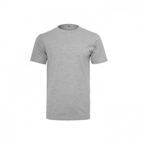 Męska szara koszulka z własnym drukiem firmy Build Your Brand Round Neck BY004