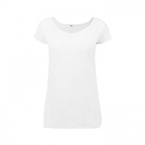 Damska koszulka biała Wideneck Build your brand BY039
