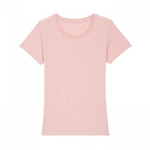 Różowy melanżowy damski t-shirt organic z haftowanym logo firmy Stella Expresser RAVEN