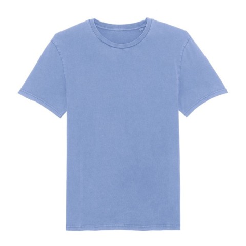 Błękitny t-shirt z bawełny organicznej o spranym wyglądzie Creator Vintage RAVEN