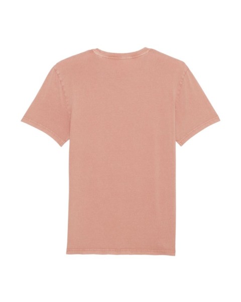 Brzoskwiniowy t-shirt z bawełny organicznej o spranym wyglądzie Creator Vintage RAVEN