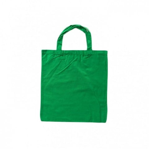 Dark Green - Cotton bag, short handles