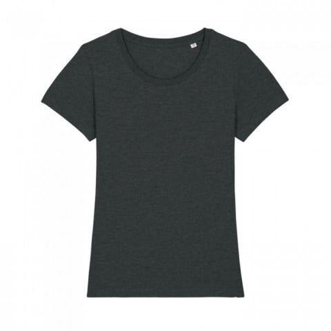 Czarny melanżowy damski t-shirt organic z haftowanym logo firmy Stella Expresser RAVEN