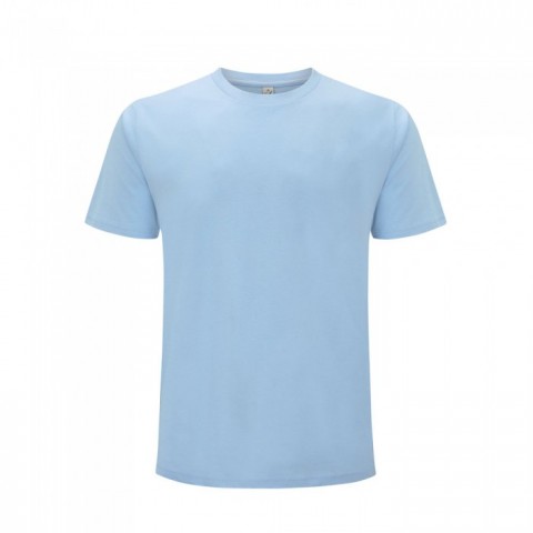Niebieski organiczny t-shirt unisex Continental EP01 - własne hafty na koszulkach
