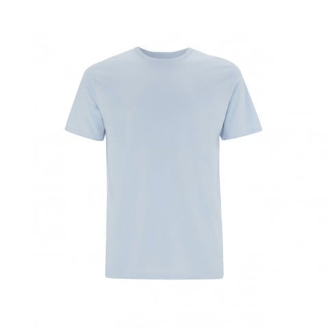 Błękitny organiczny t-shirt unisex Continental EP01 - własne hafty na koszulkach
