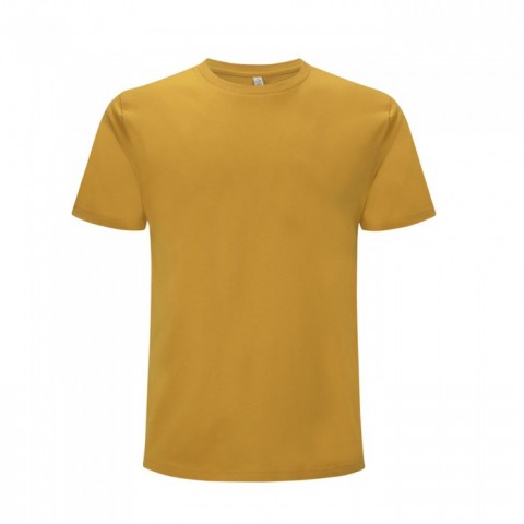 Musztardowy organiczny t-shirt unisex Continental EP01 - własne hafty na koszulkach