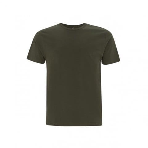 Oliwkowy organiczny t-shirt unisex Continental EP01 - własne hafty na koszulkach