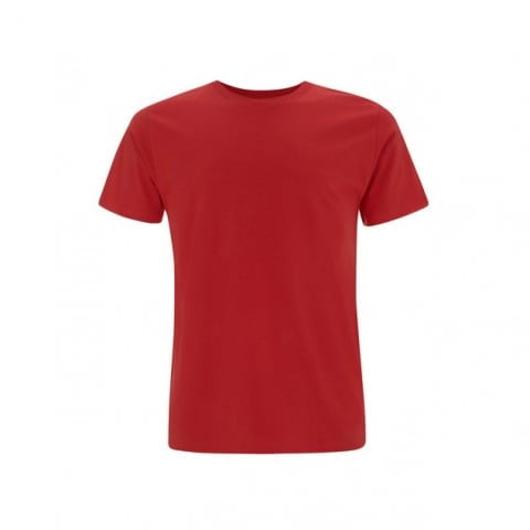 Jasnoczerwony organiczny t-shirt unisex Continental EP01 - własne hafty na koszulkach
